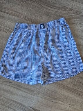 U.S. Polo Assn. Blue and White Gingham Cotton Boxers